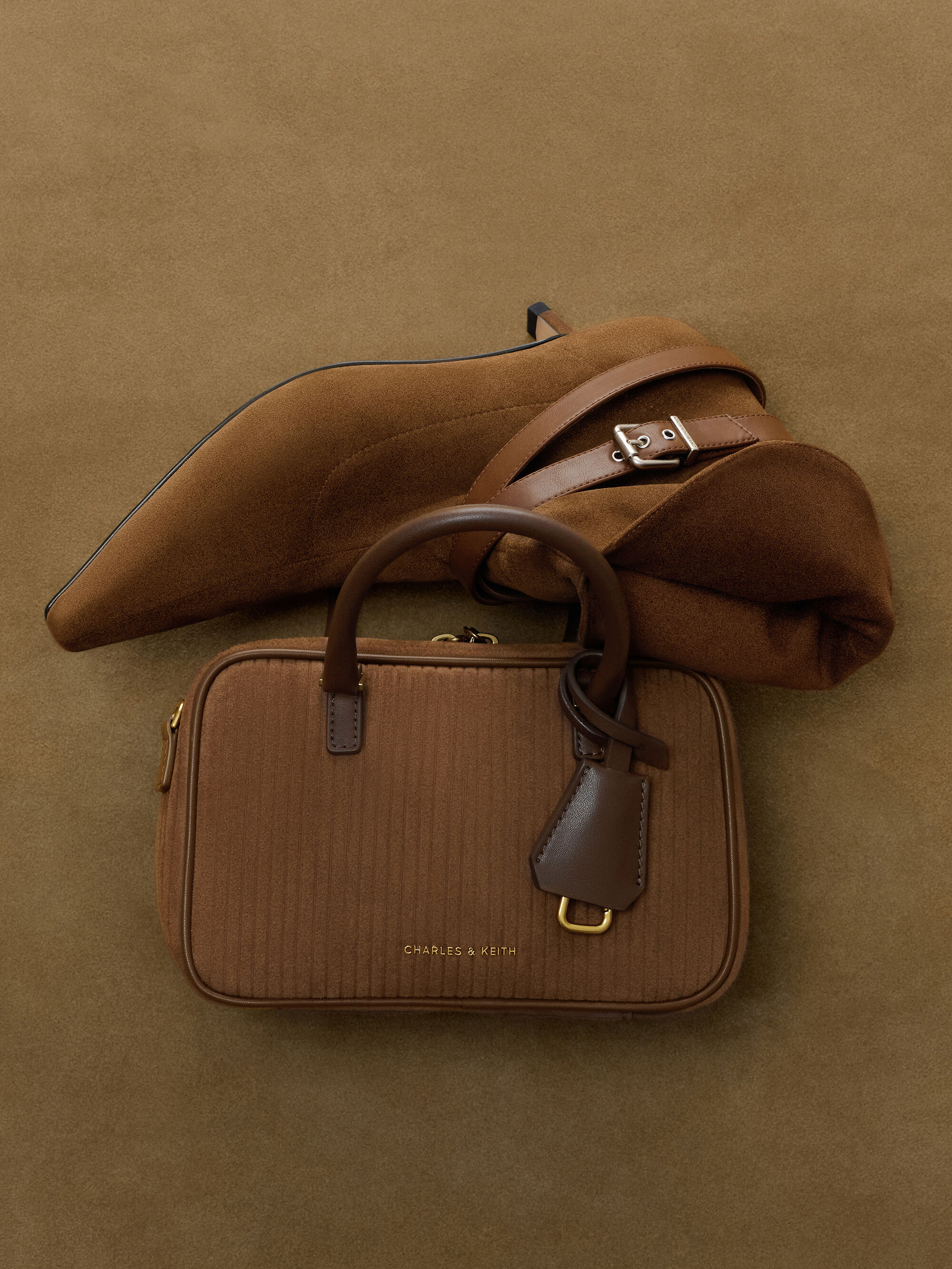 Sianna ミニシアンナ ボウリングバッグ - モカブラウン | CHARLES