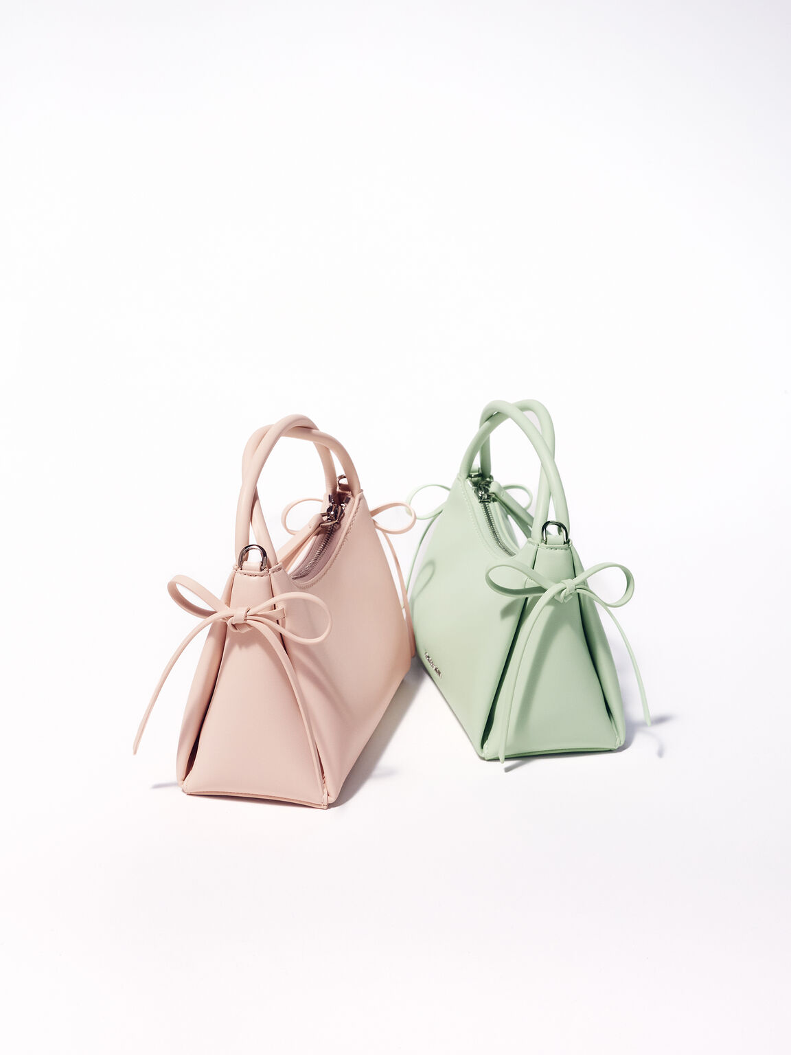 Hazel ヘーゼル ボウトップハンドルバッグ, ソフトピンク, hi-res