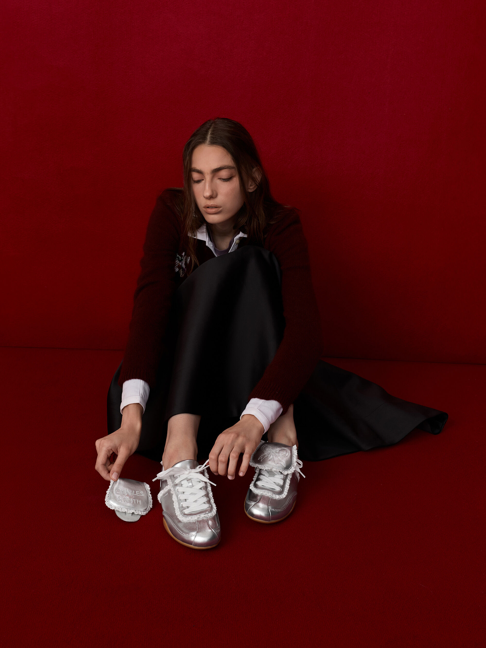 Louise ルーイ レーストリムスニーカー - シルバー | CHARLES & KEITH