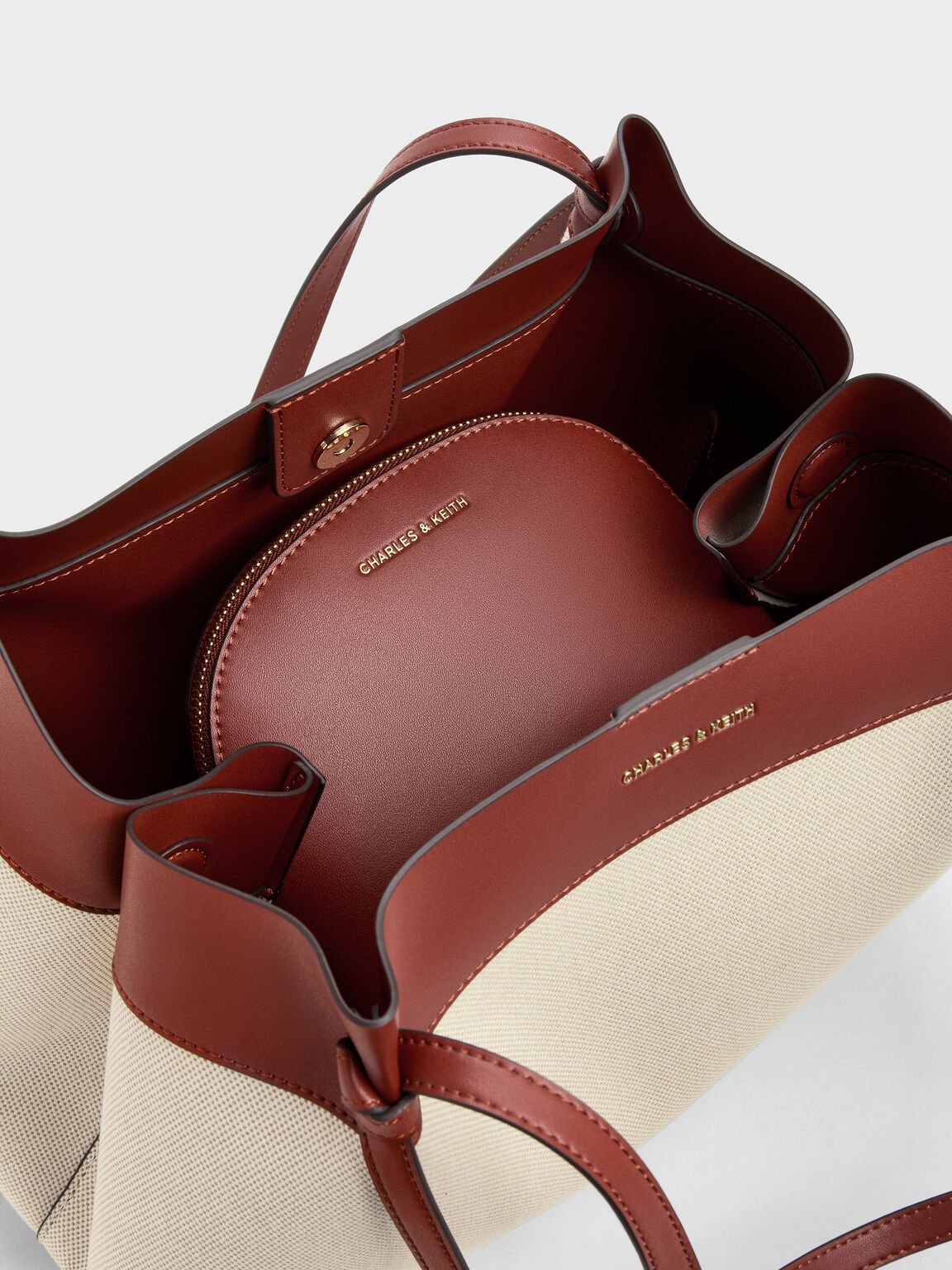 Calla カルラ キャンバストートバッグ, ブリック, hi-res