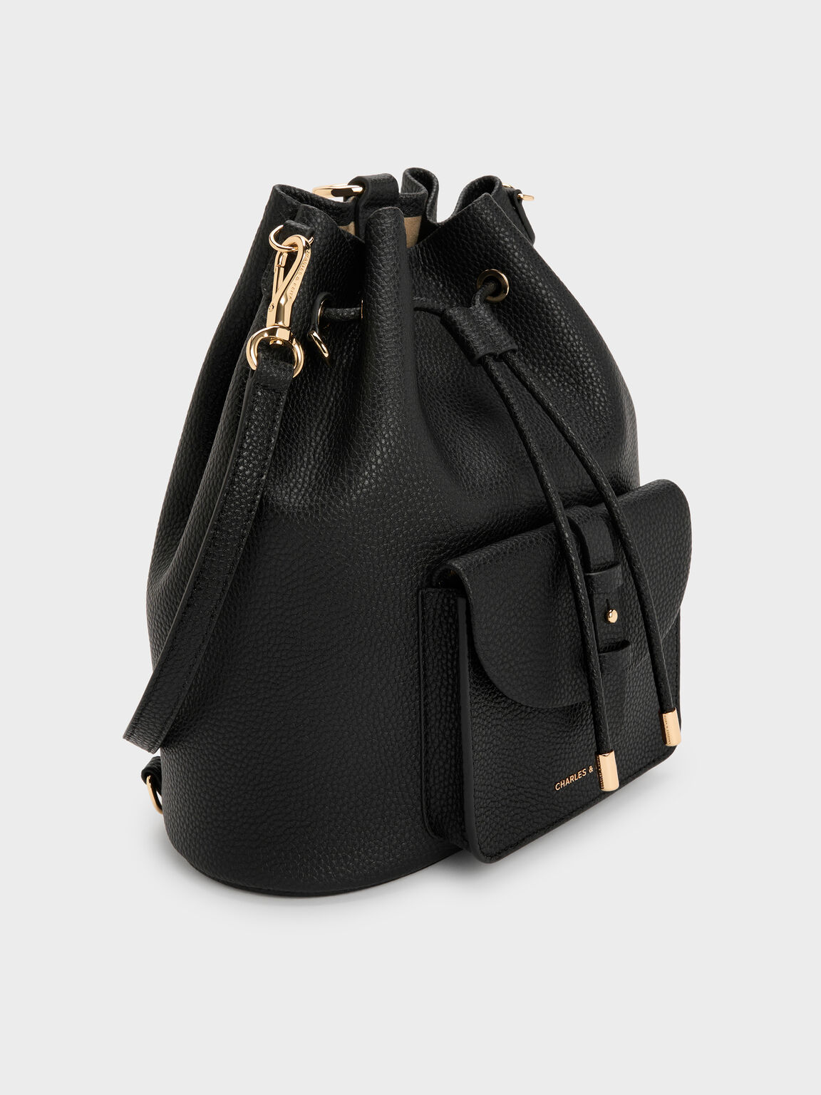 Beryl ベリル ドローストリングバッグパック, ブラック, hi-res