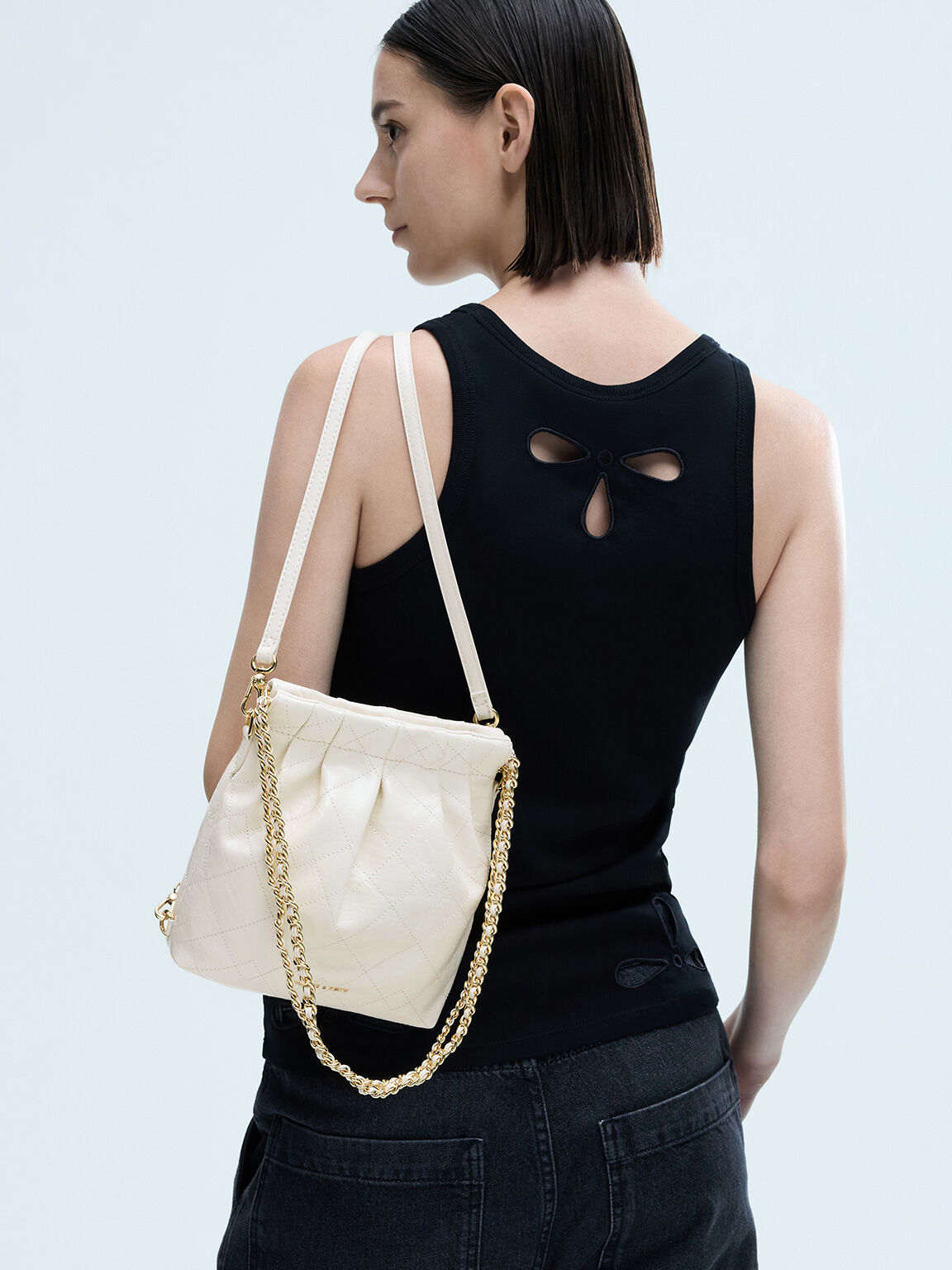 Duo ドゥオ チェーンハンドルツーウェイバックパック - クリーム