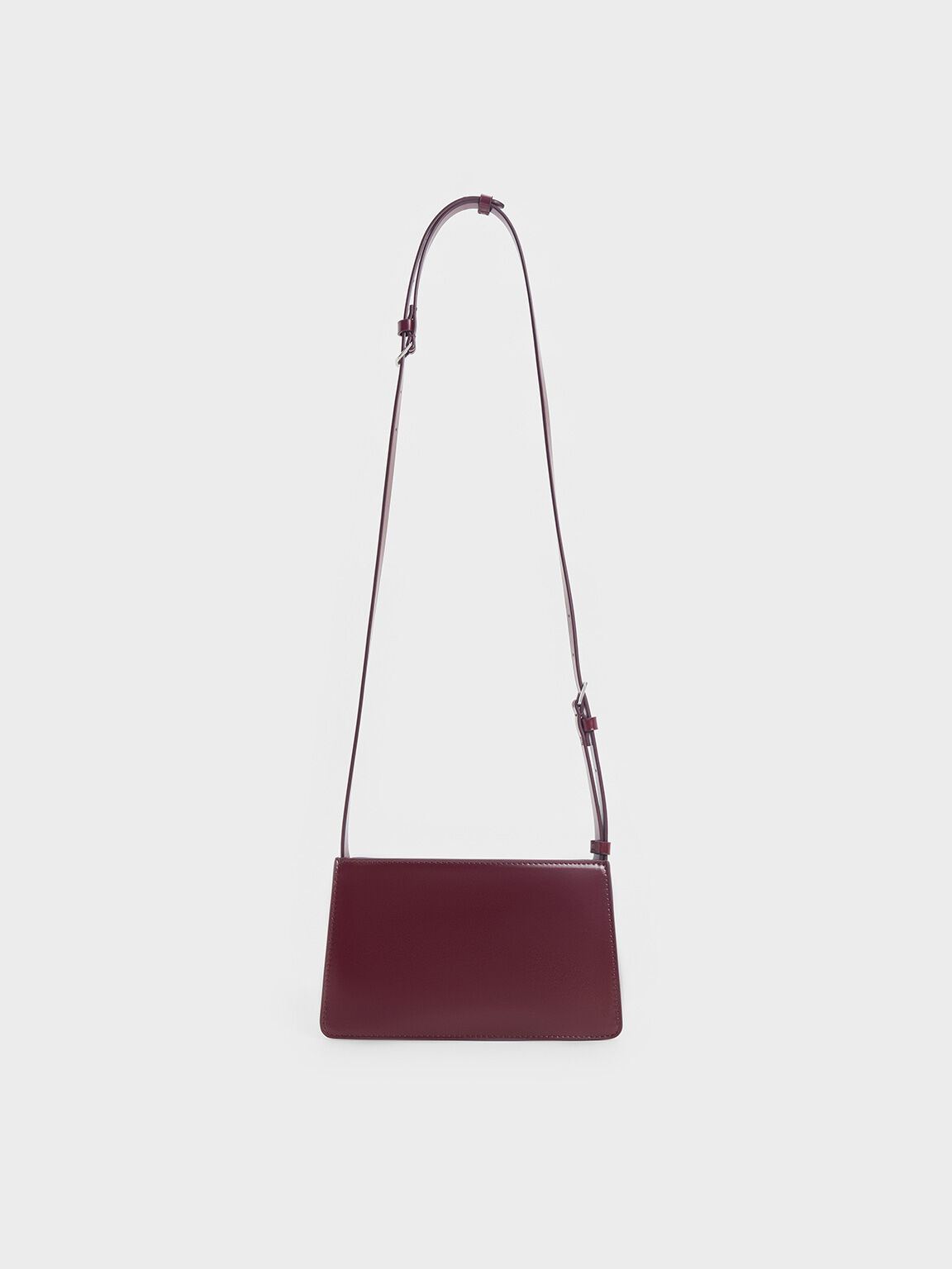 ストラクチャーボクシー ショルダーバッグ, バーガンディ, hi-res