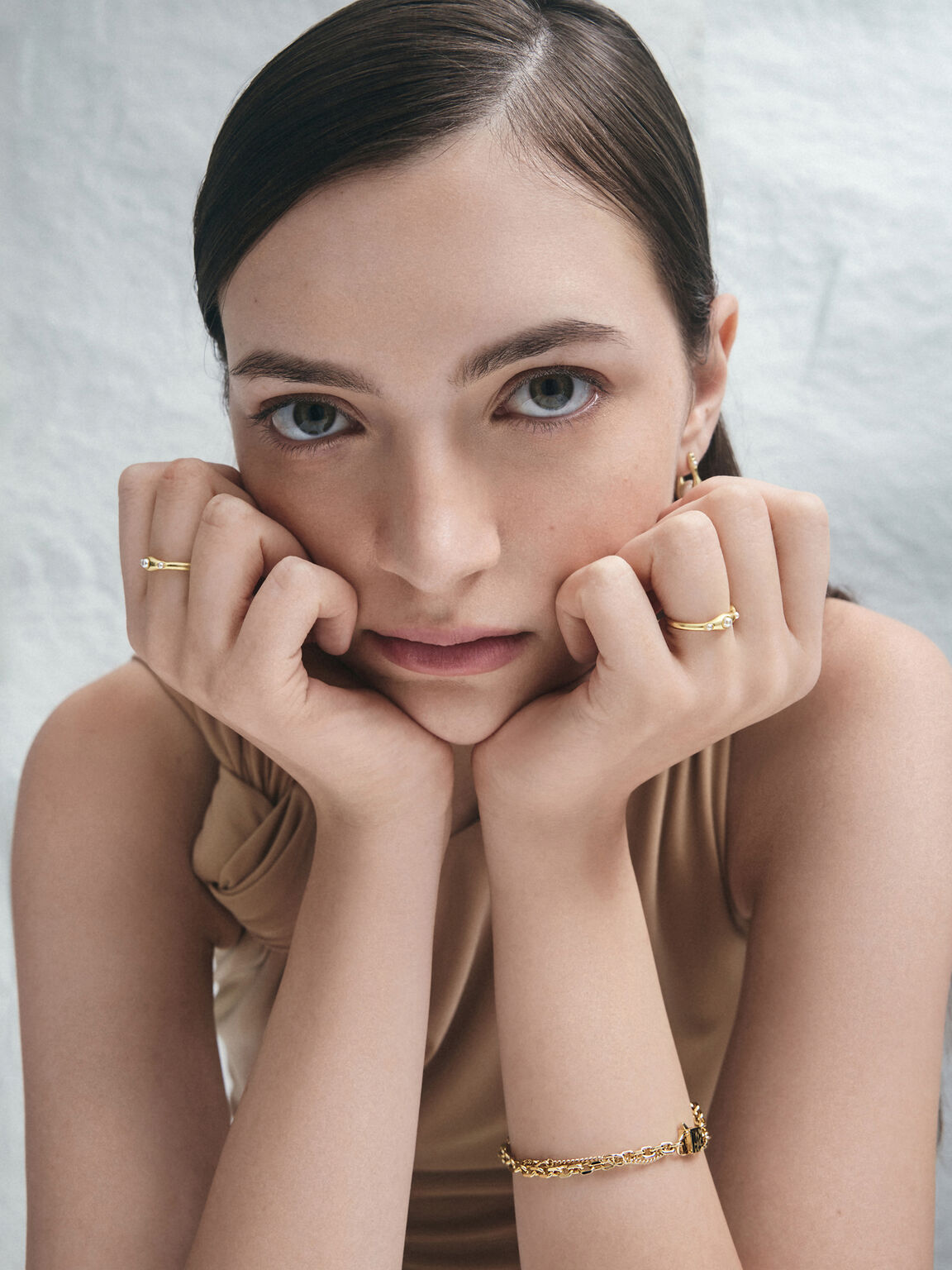 Nyra ナイラ チャンキーチェーンリンクブレスレット, ゴールド, hi-res