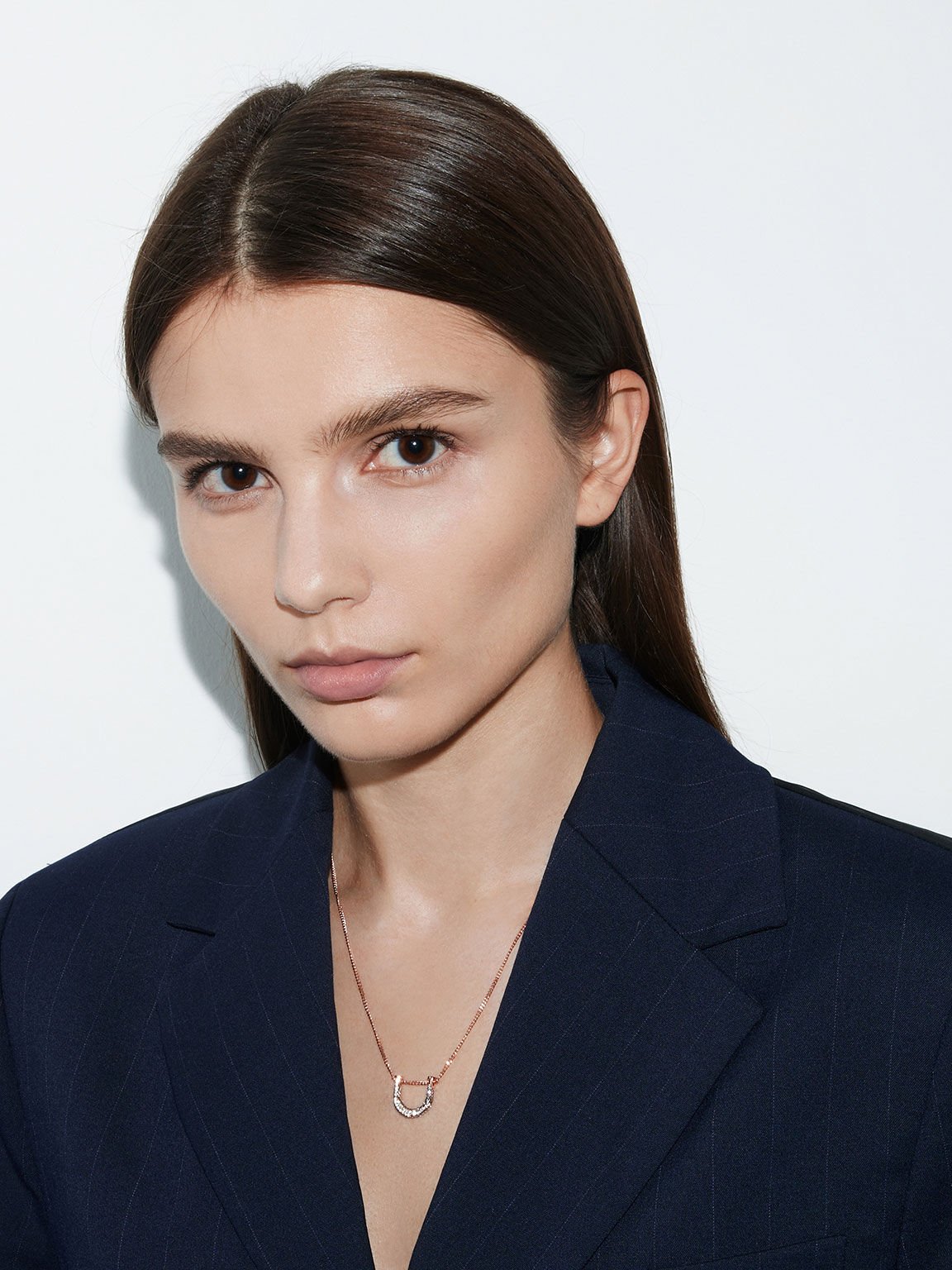 Gabine ガビーヌ スワロフスキークリスタルネックレス, ローズゴールド, hi-res