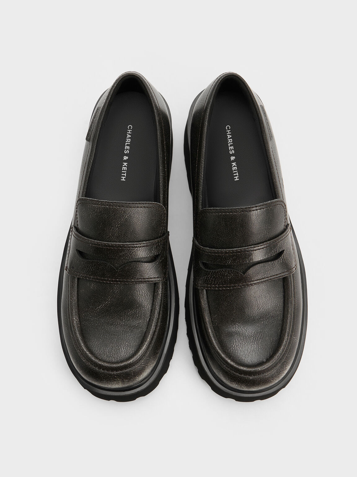 Eliot エリオット プラットフォームローファー, グレー, hi-res