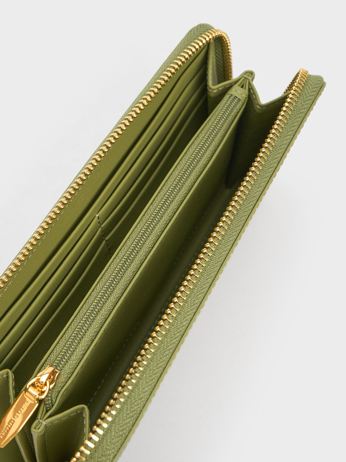 ジップアラウンド ロングウオレット, オリーブ, hi-res