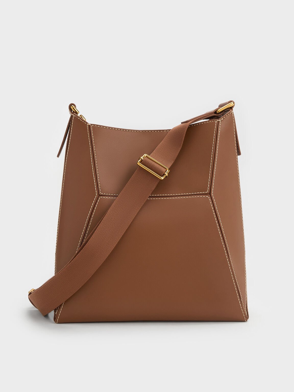 Nasrin ナスリン ジオメトリックトートバッグ, チョコレート, hi-res