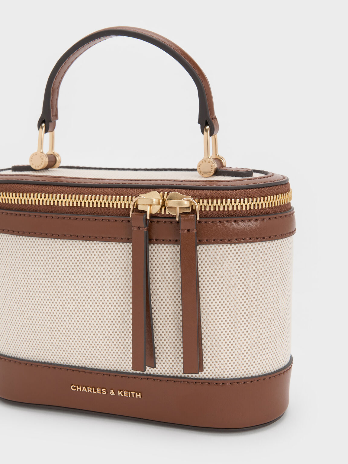 Enola エノラ キャンバストップハンドルバニティーバッグ, チョコレート, hi-res