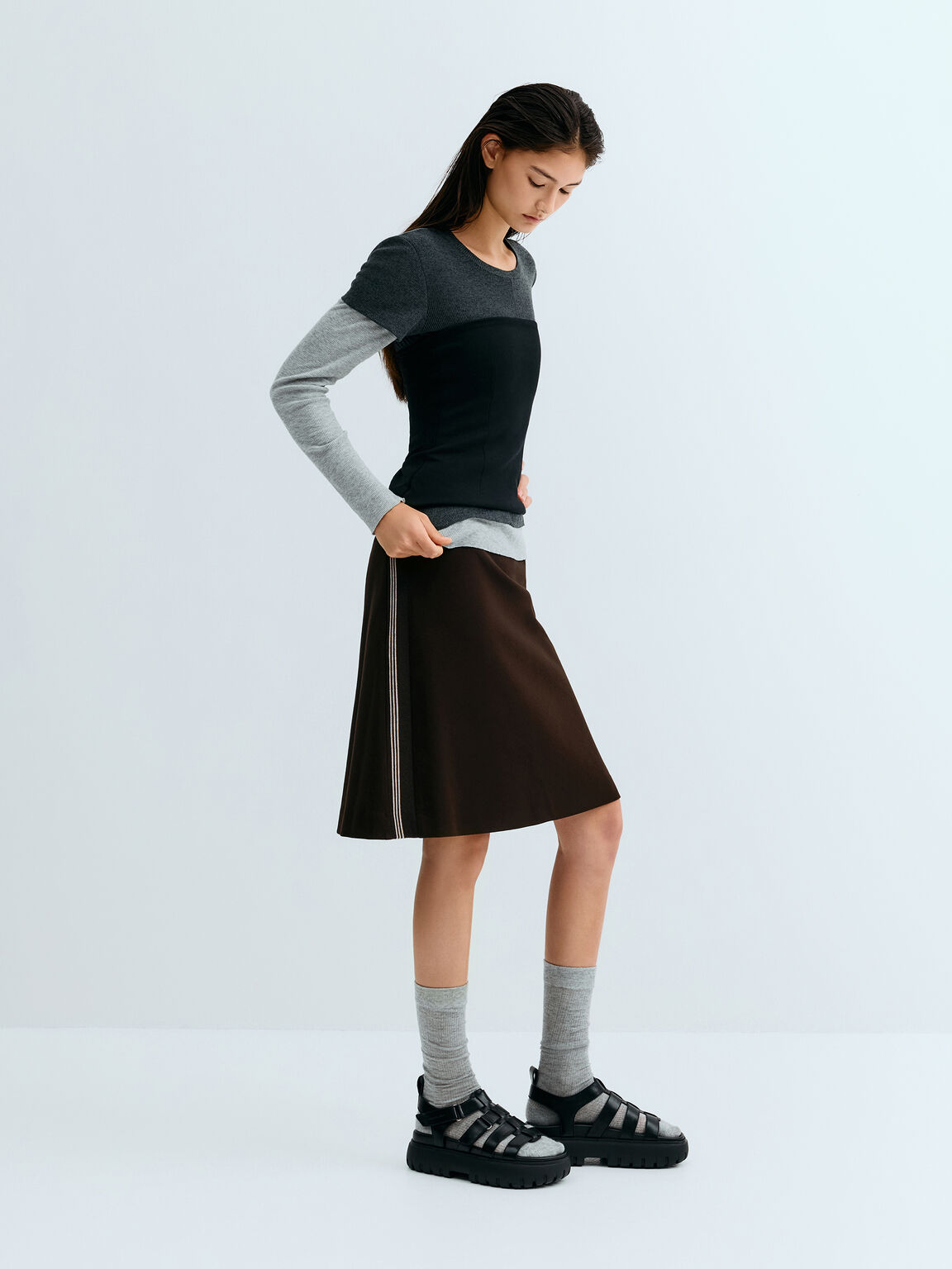 チャンキー ケージドサンダル, ブラック, hi-res