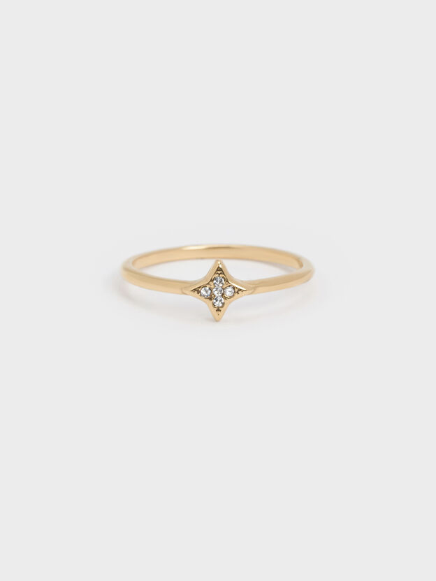 Everest エベレスト クリスタルエンベリッシュド スターダストリング, ゴールド, hi-res