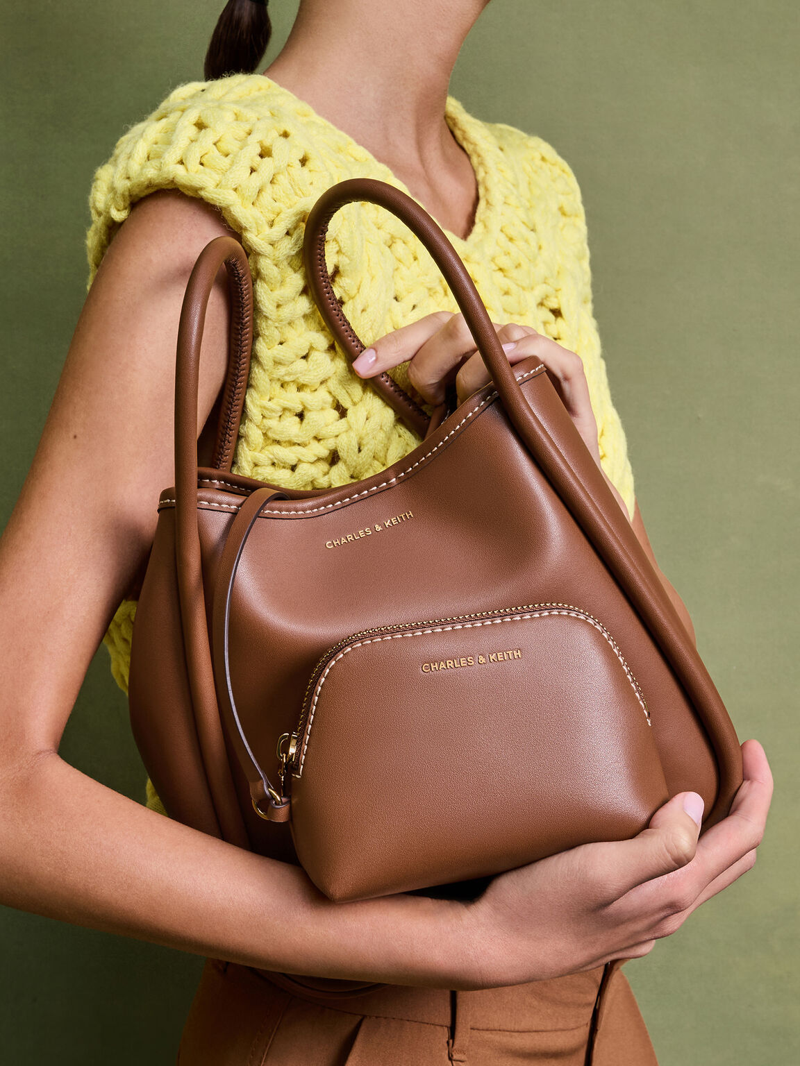 Lyla ミニライラ チューブラートートバッグ, チョコレート, hi-res