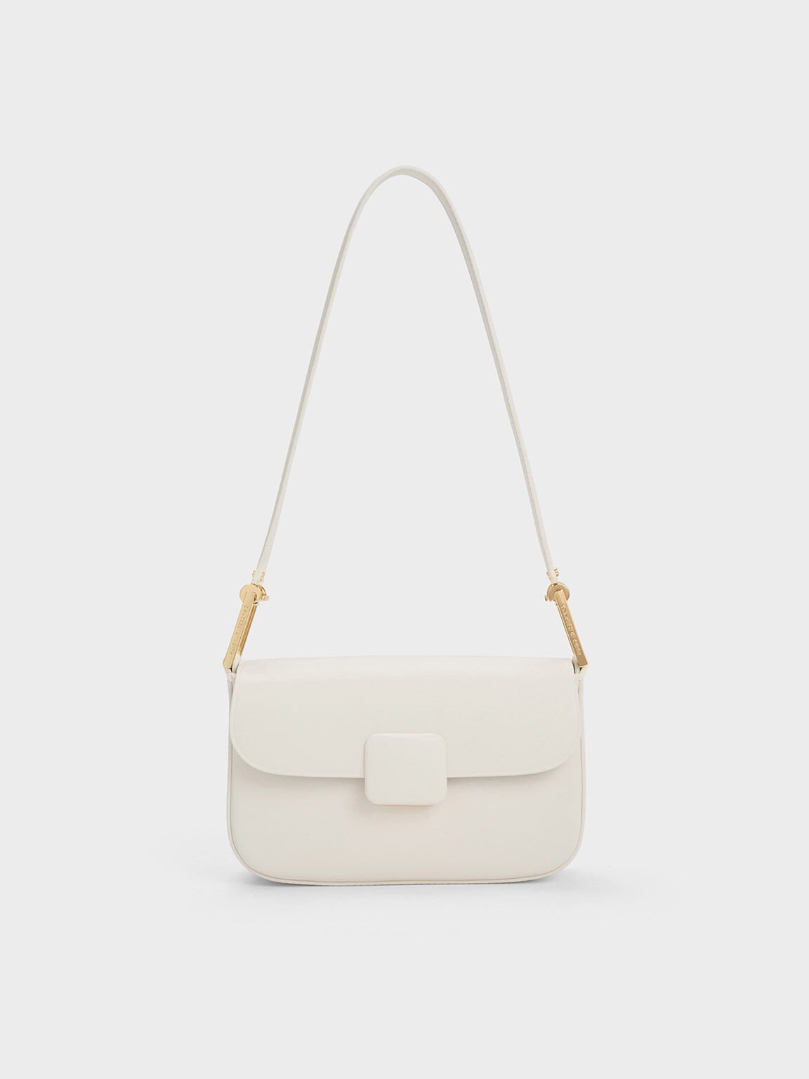 Koa コア スクエアプッシュロックショルダーバッグ - クリーム
