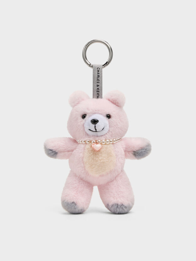 Dodie ドディー ハートネックレスピンクベアバッグチャーム, マルチ, hi-res