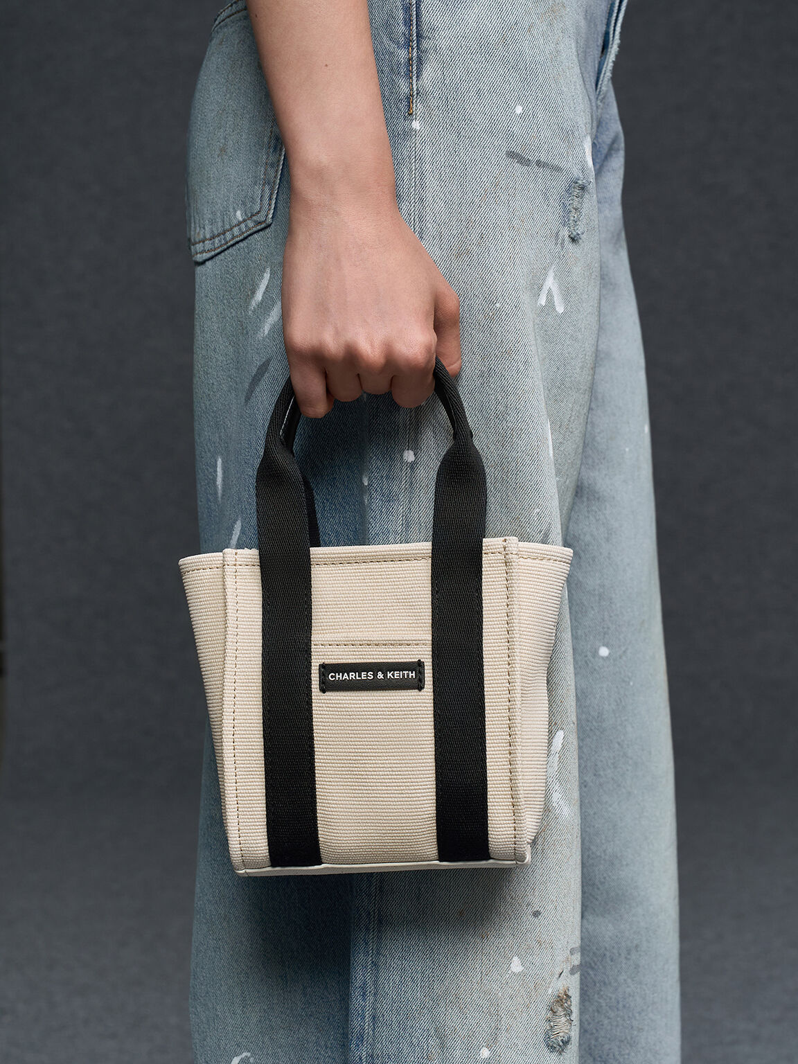 Kay ミニケイ ストライプトートバッグ, マルチ, hi-res