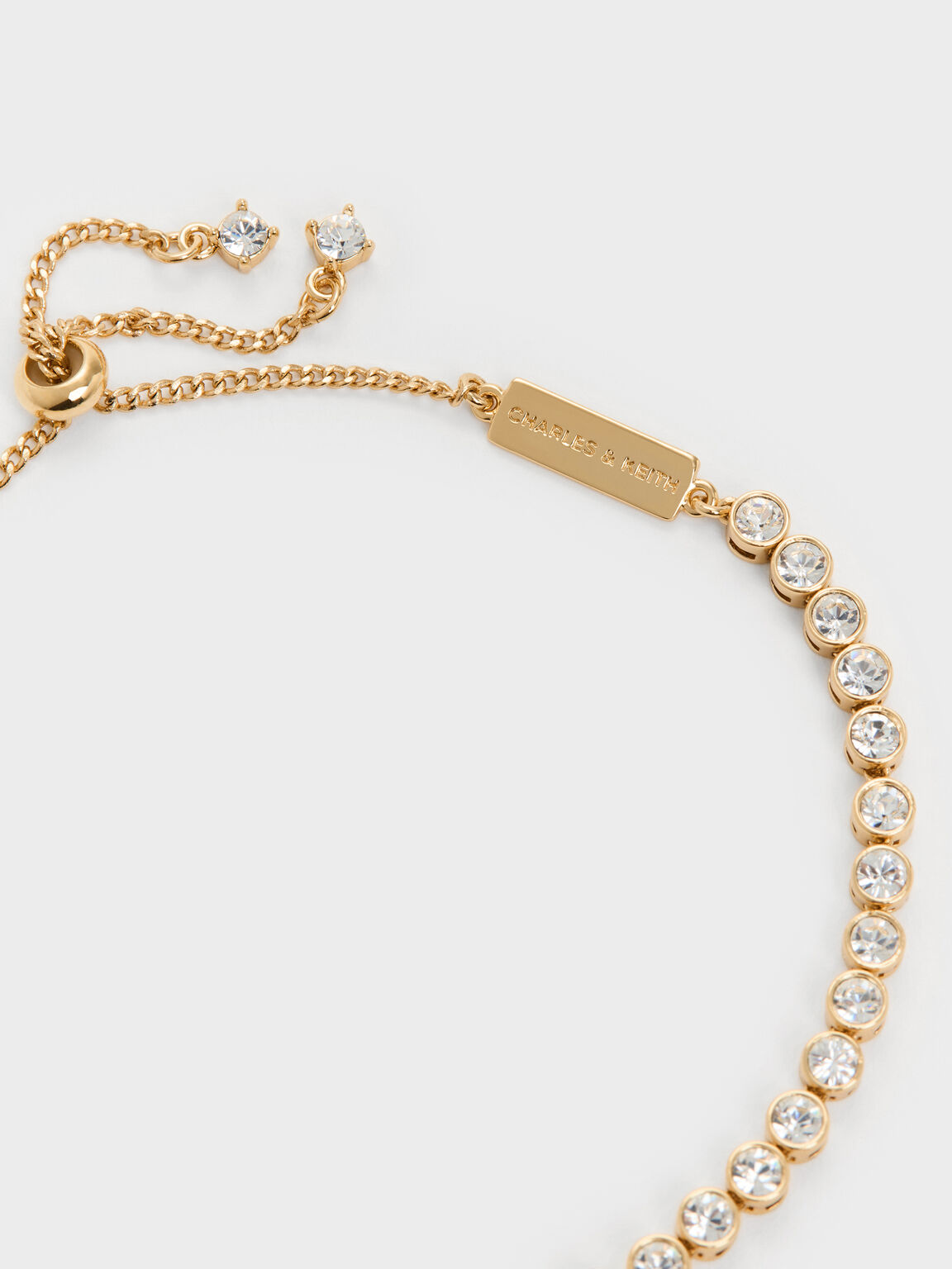 Paige ページ ボウクリスタル テニスブレスレット, ゴールド, hi-res