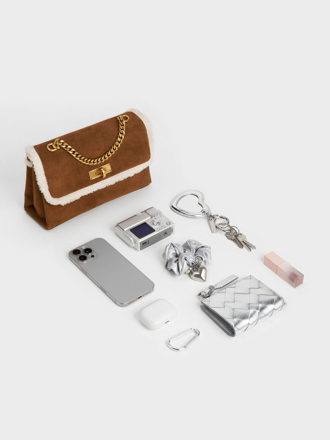 Kerry ケリー チェーンハンドルクロスボディバッグ, シエナブラウン, hi-res