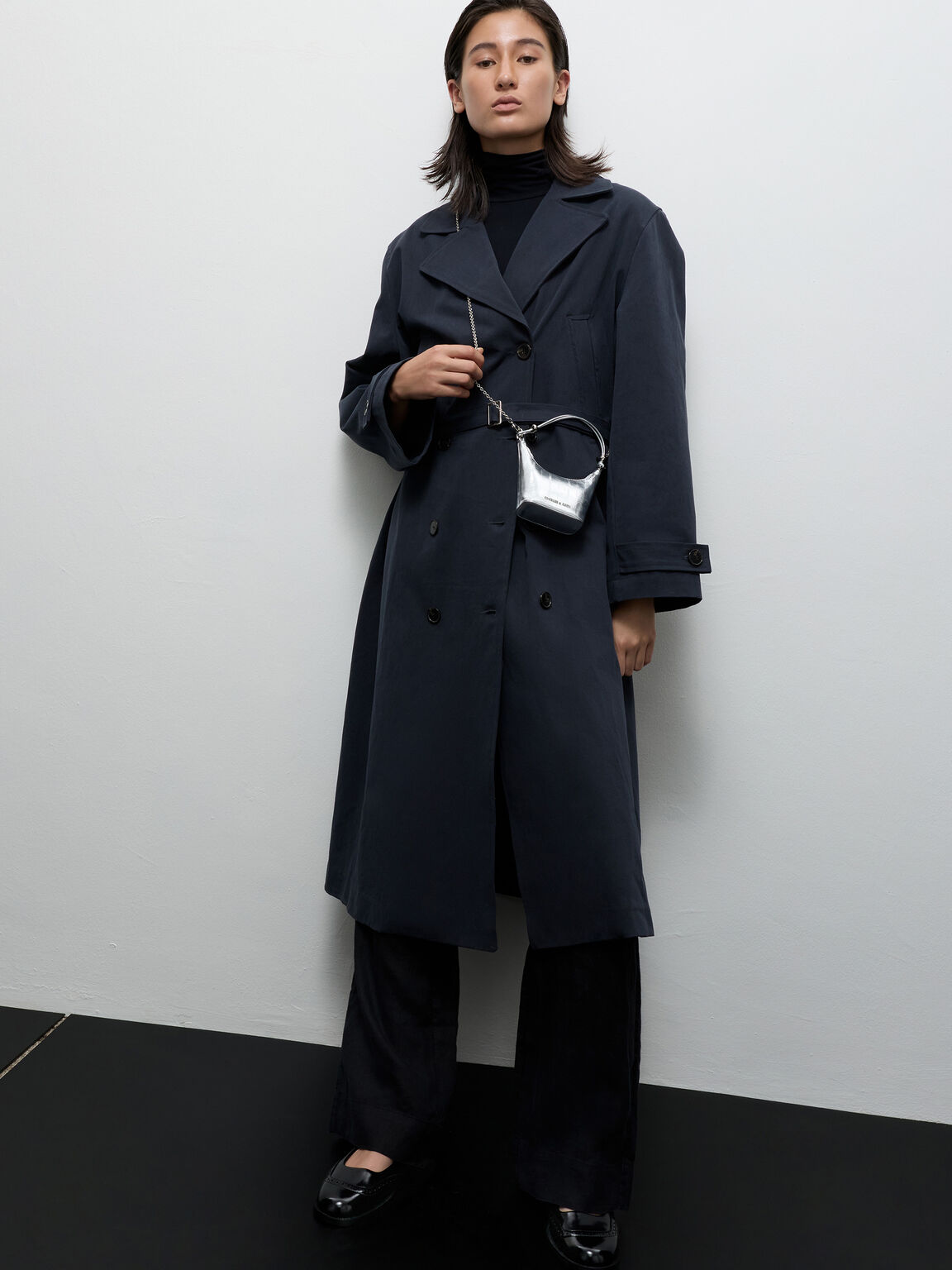 Augustine オーガスチン パネルマイクロバッグ, シルバー, hi-res