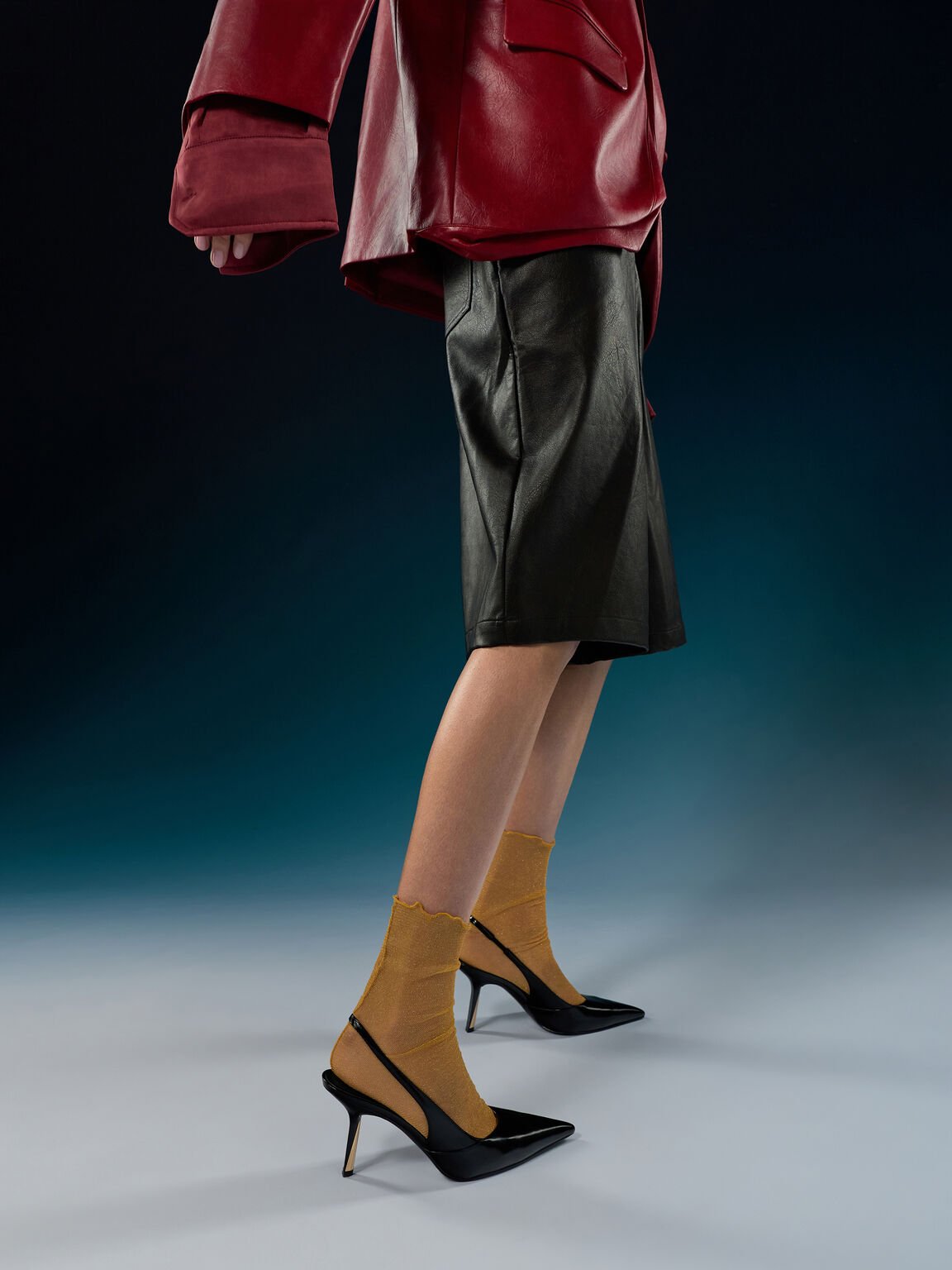 Taylen テイレン スリングバッグパンプス, ブラックボックス, hi-res