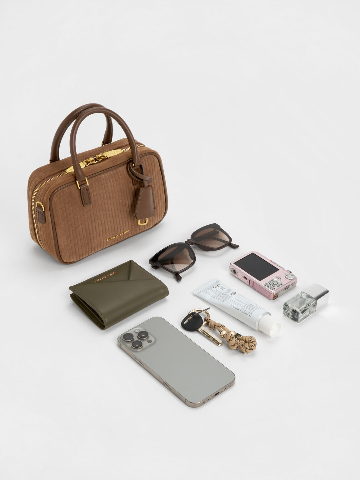 Sianna ミニシアンナ ボウリングバッグ, モカブラウン, hi-res