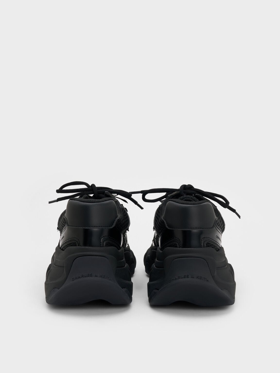 Gaskell ギャスケル フラワーエンベリシュッドチャンキースニーカー, ブラック, hi-res