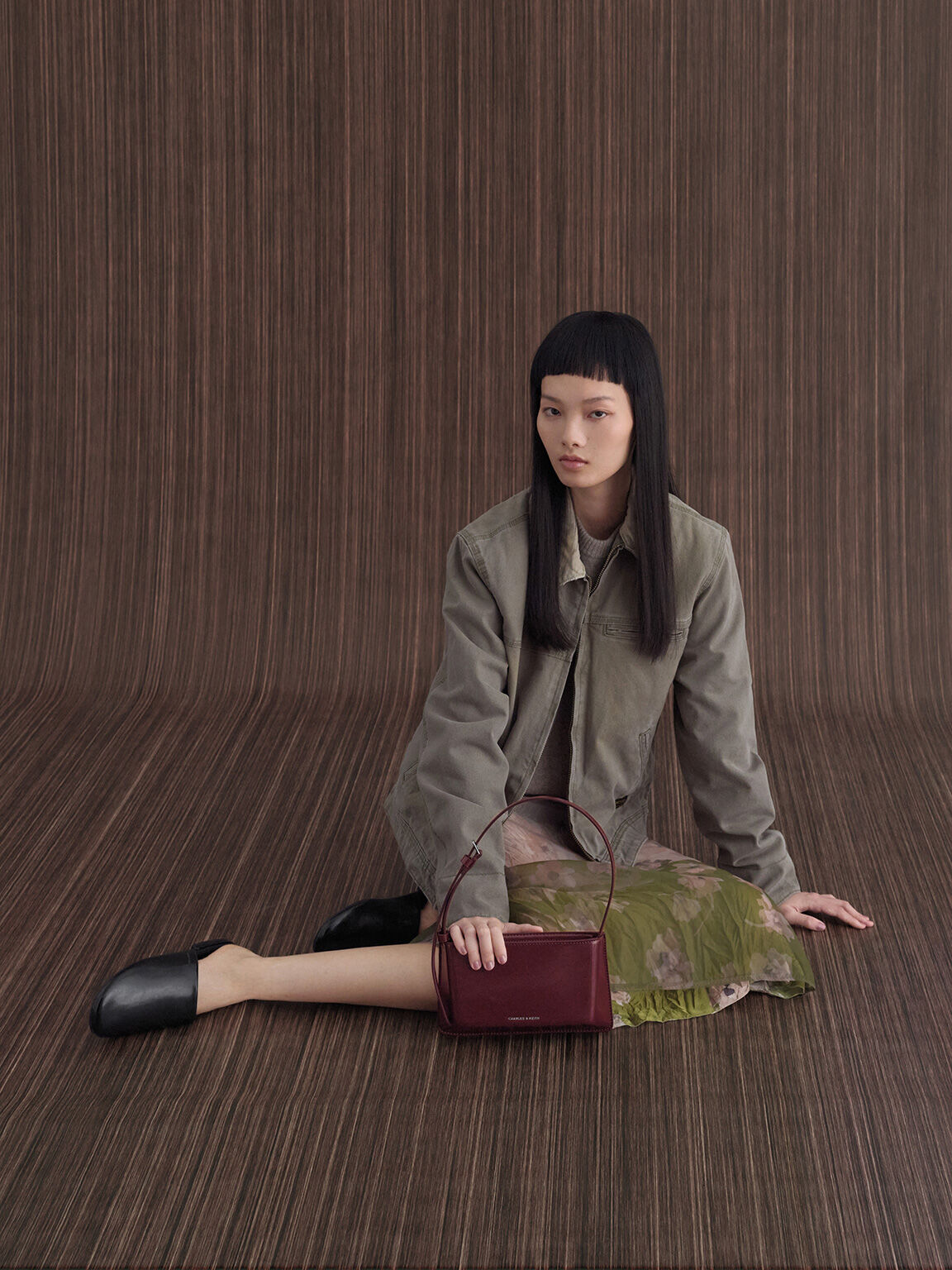 ストラクチャーボクシー ショルダーバッグ, バーガンディ, hi-res