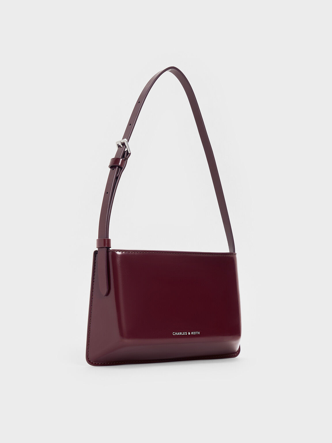 ストラクチャーボクシー ショルダーバッグ, バーガンディ, hi-res
