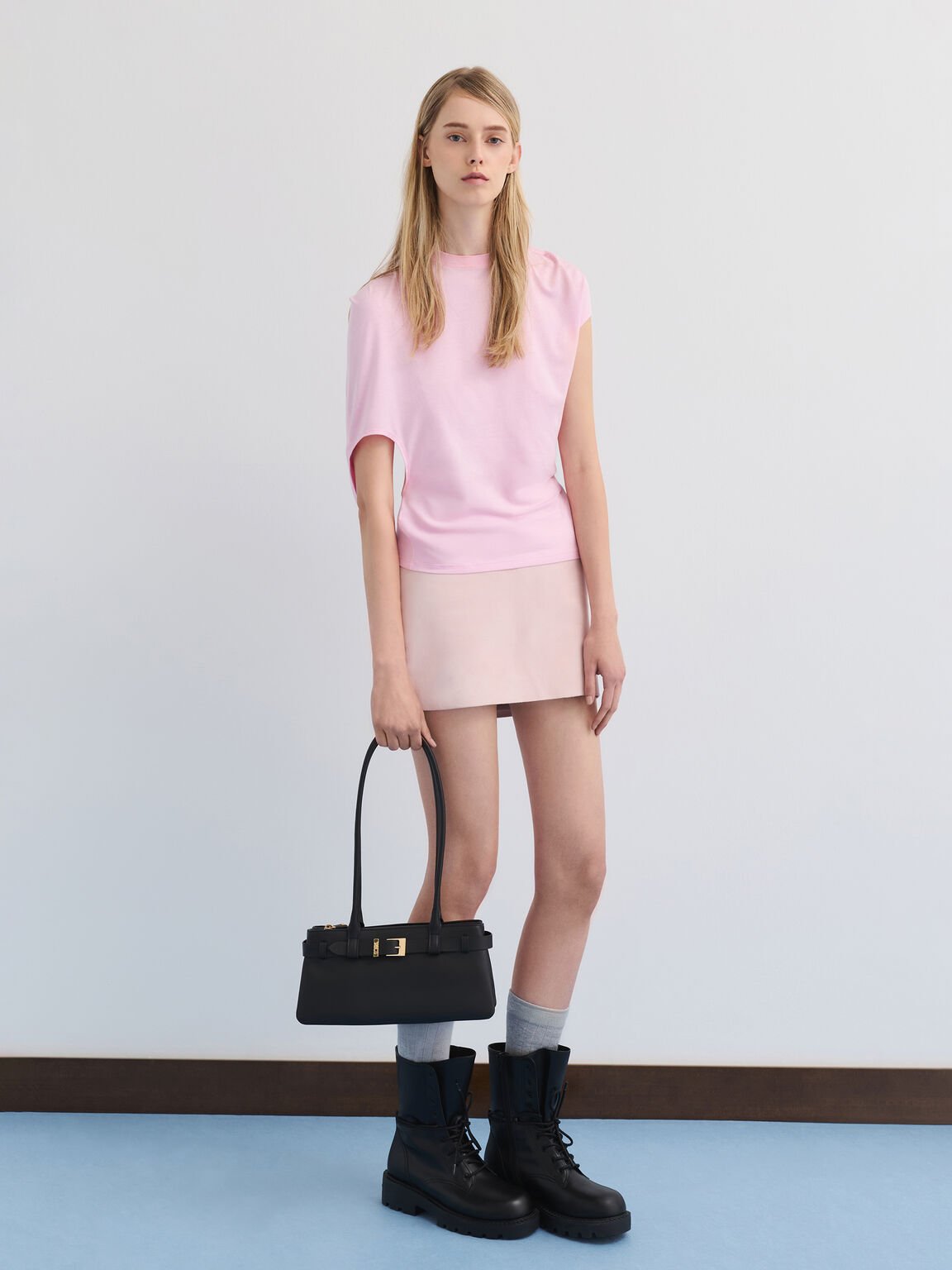 Jody レザーベルト ショルダーバッグ, ブラック, hi-res