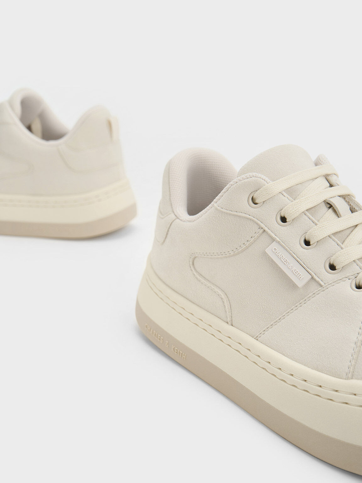 テクスチャー ロートップスニーカー, ライトグレー, hi-res