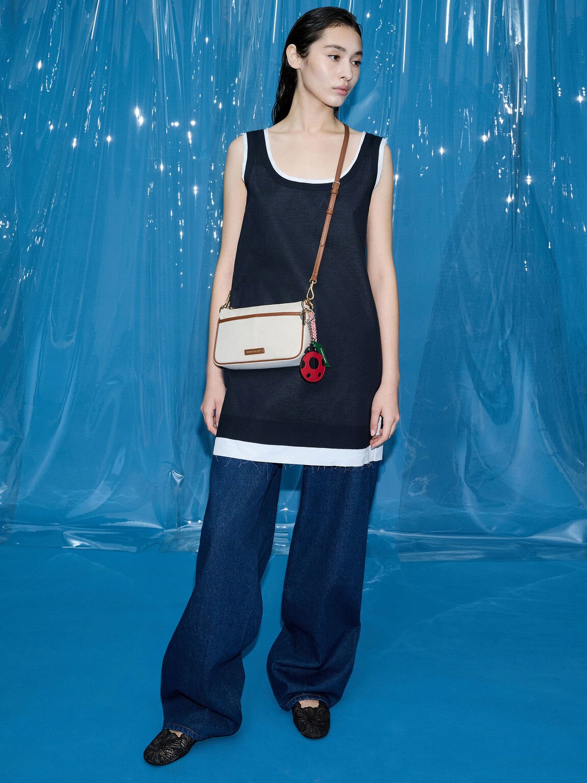 Addison アディソン キャンバスノットロープショルダーバッグ, トープキャンバス, hi-res