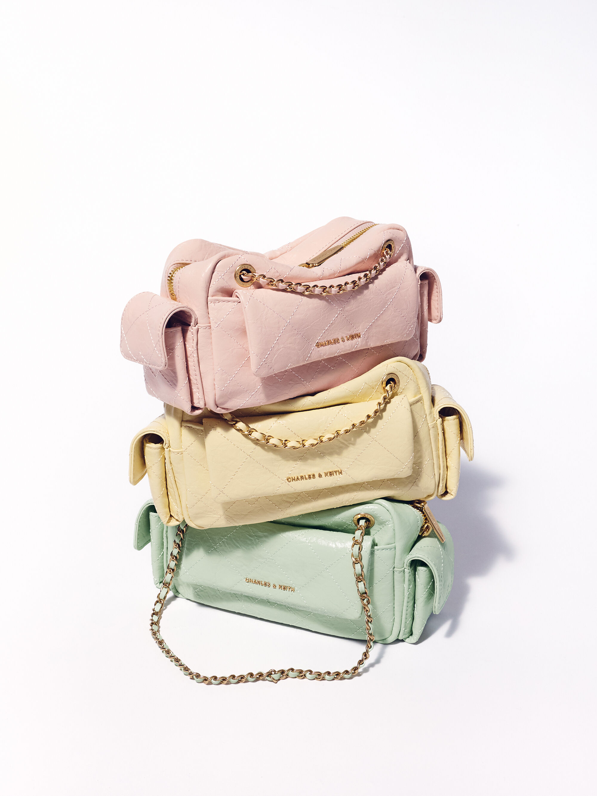 Duo ドゥオ キルトクロスボディーバッグ - バターイエロー | CHARLES