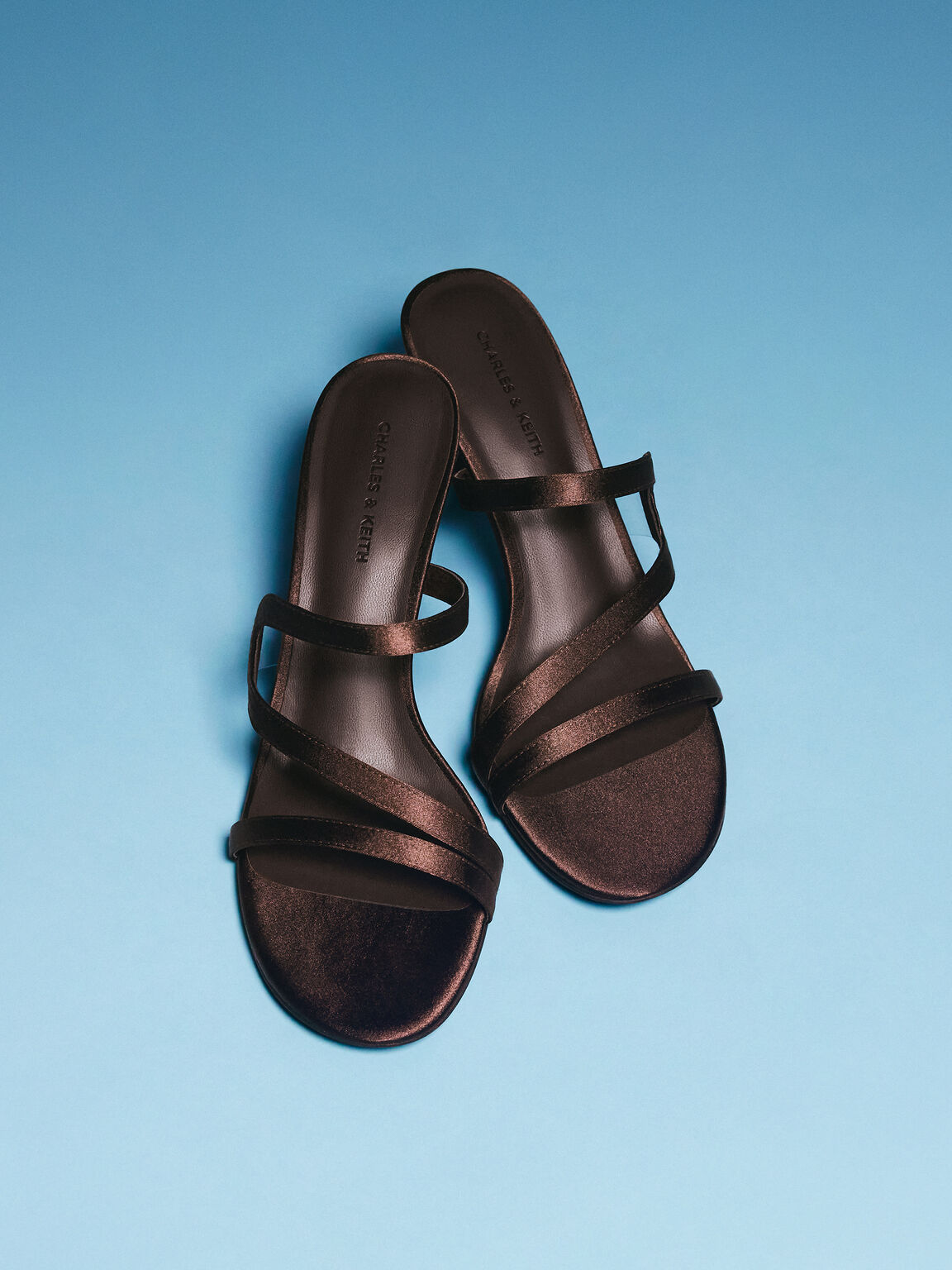 Arden アーデン サテン ウェイビーヒールミュール, ダークブラウンテクスチャー, hi-res