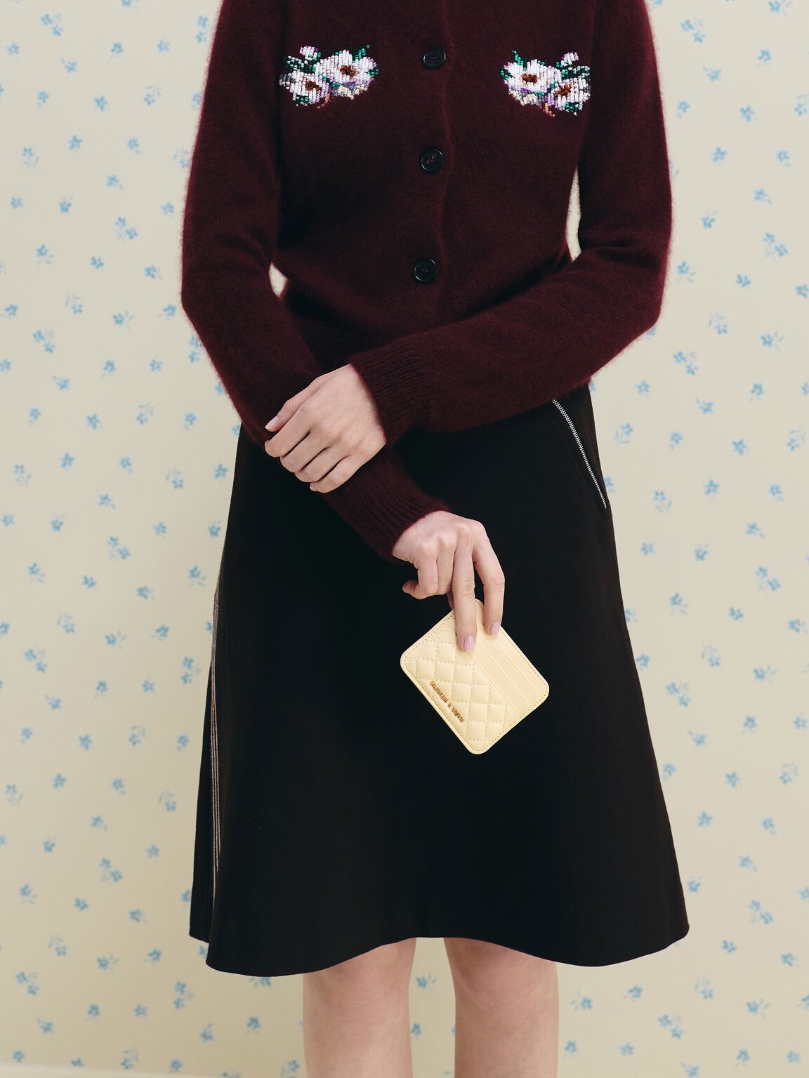 キルテッド カードホルダー, バターイエロー, hi-res