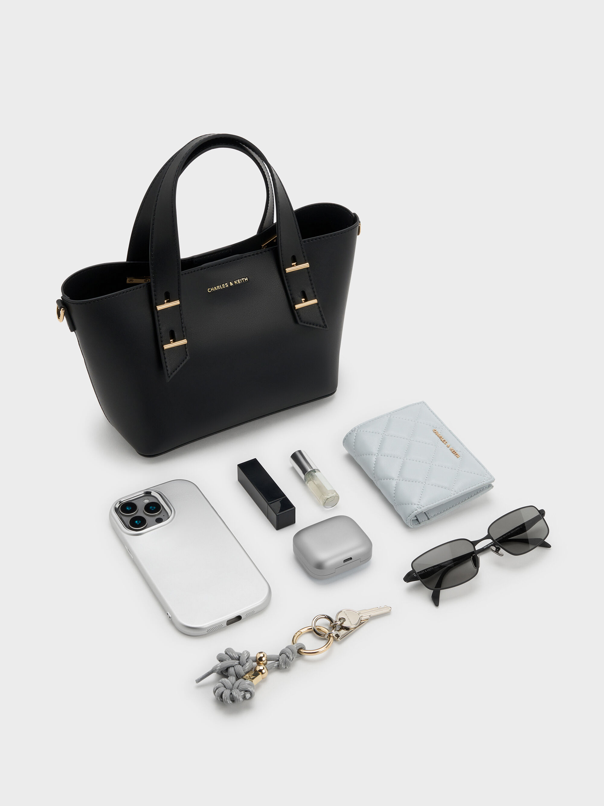 Shania ミニシャナイア ダブルハンドルトートバッグ - ブラック Shania ミニシャナイア ダブルハンドルトートバッグ - ブラック