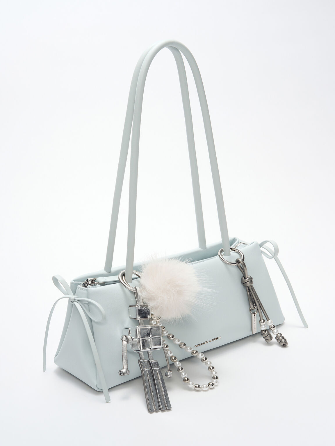 ビーズ コードノットチャーム, ピューター, hi-res