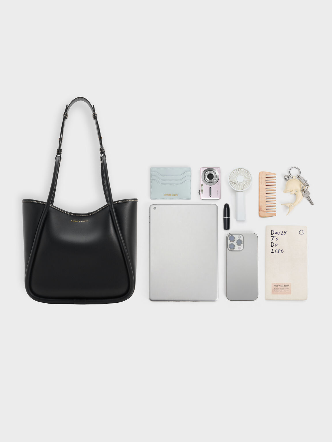 Lyla ミニライラ チューブラートートバッグ, ブラック, hi-res