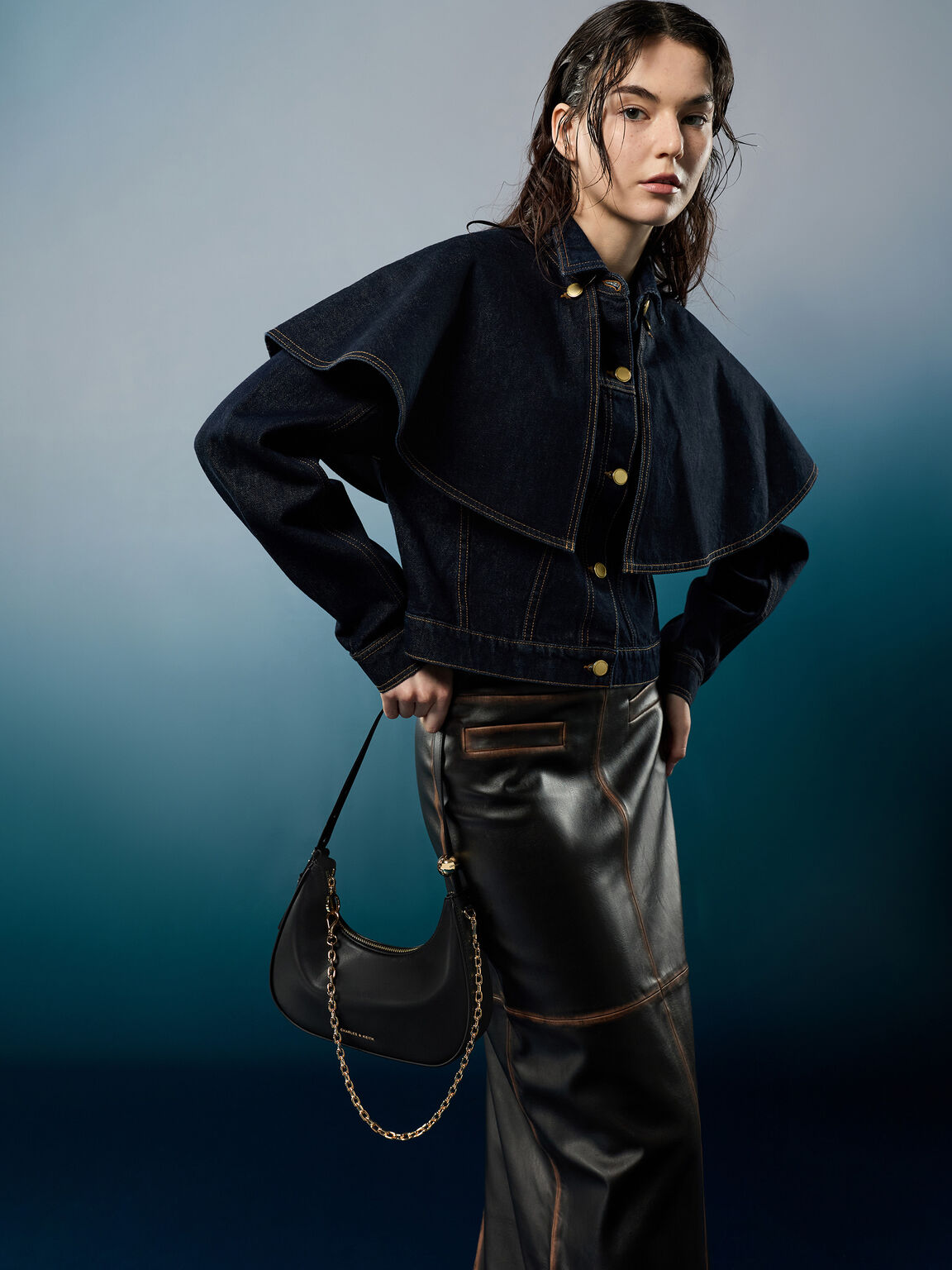 Jesmyn ジェスミン チェーンツーウェイバッグ, ブラック, hi-res