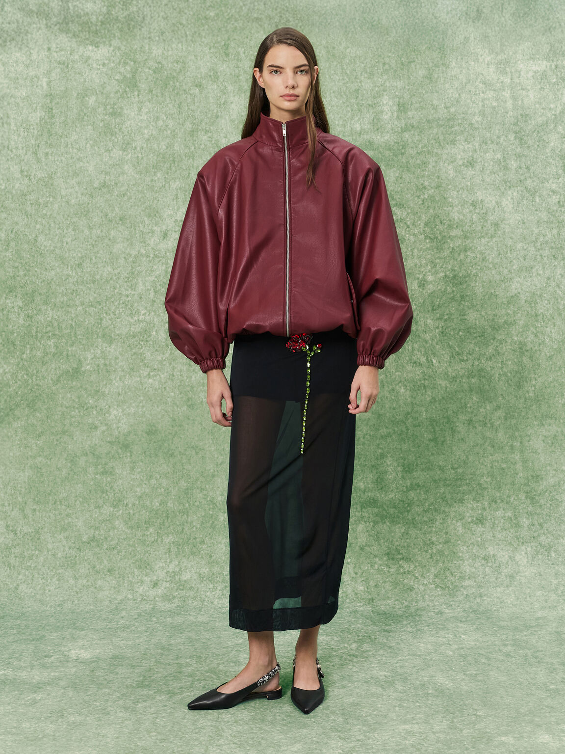 Tayari ティアリ レザースリングバックフラット, ブラック, hi-res