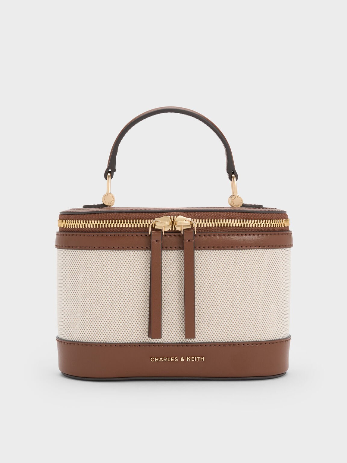 Enola エノラ キャンバストップハンドルバニティーバッグ, チョコレート, hi-res