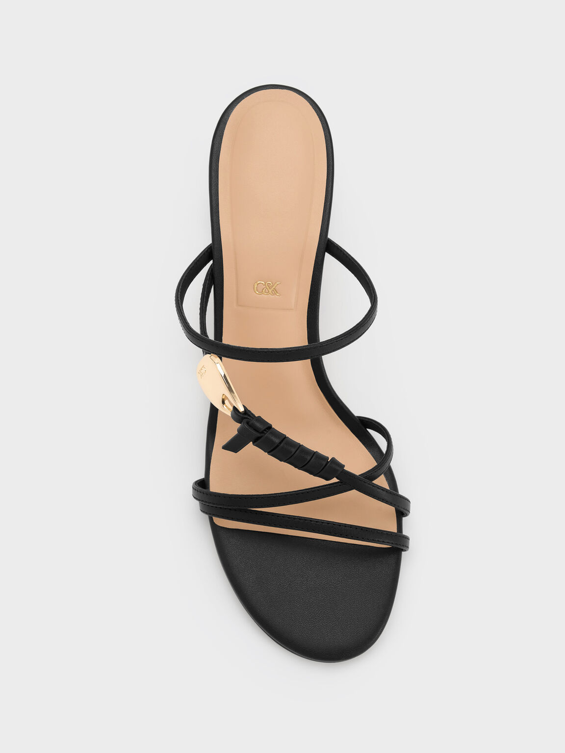 Adema アデマ ストラッピー ヒールミュール, ブラック, hi-res