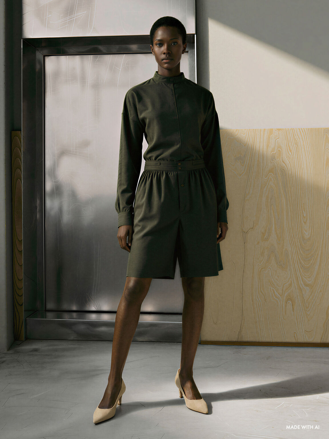 Kerra ケラ ポインテットミッドヒール, ベージュ, hi-res