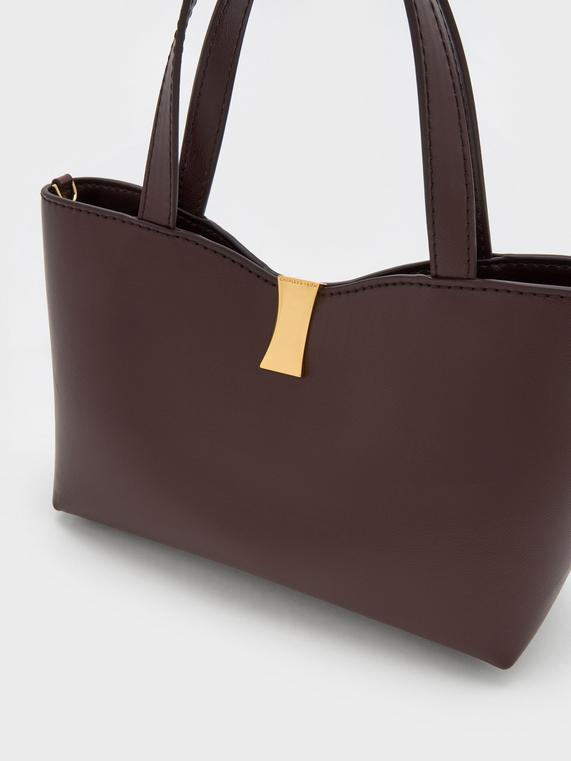 Lilibet リリベット メタリックアクセントトートバッグ - プラム