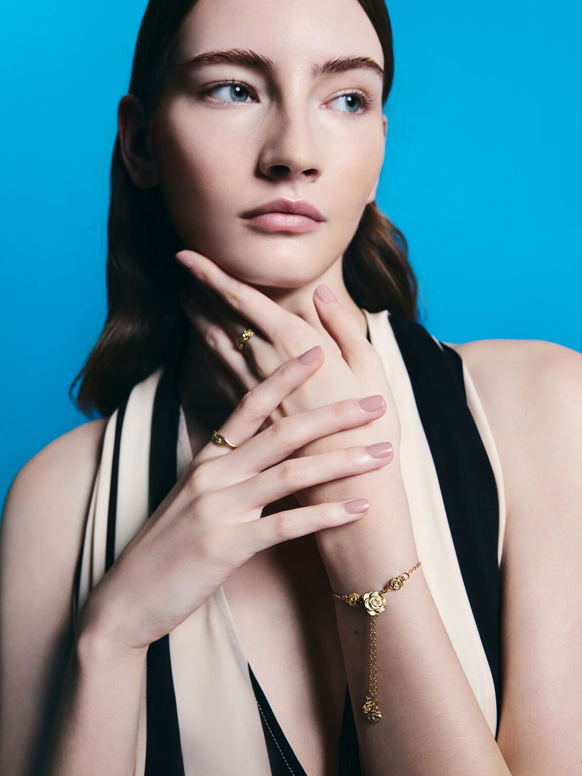 Rosalind ロザリンド フラワーモチーフブレスレット, ブラッシュゴールド, hi-res