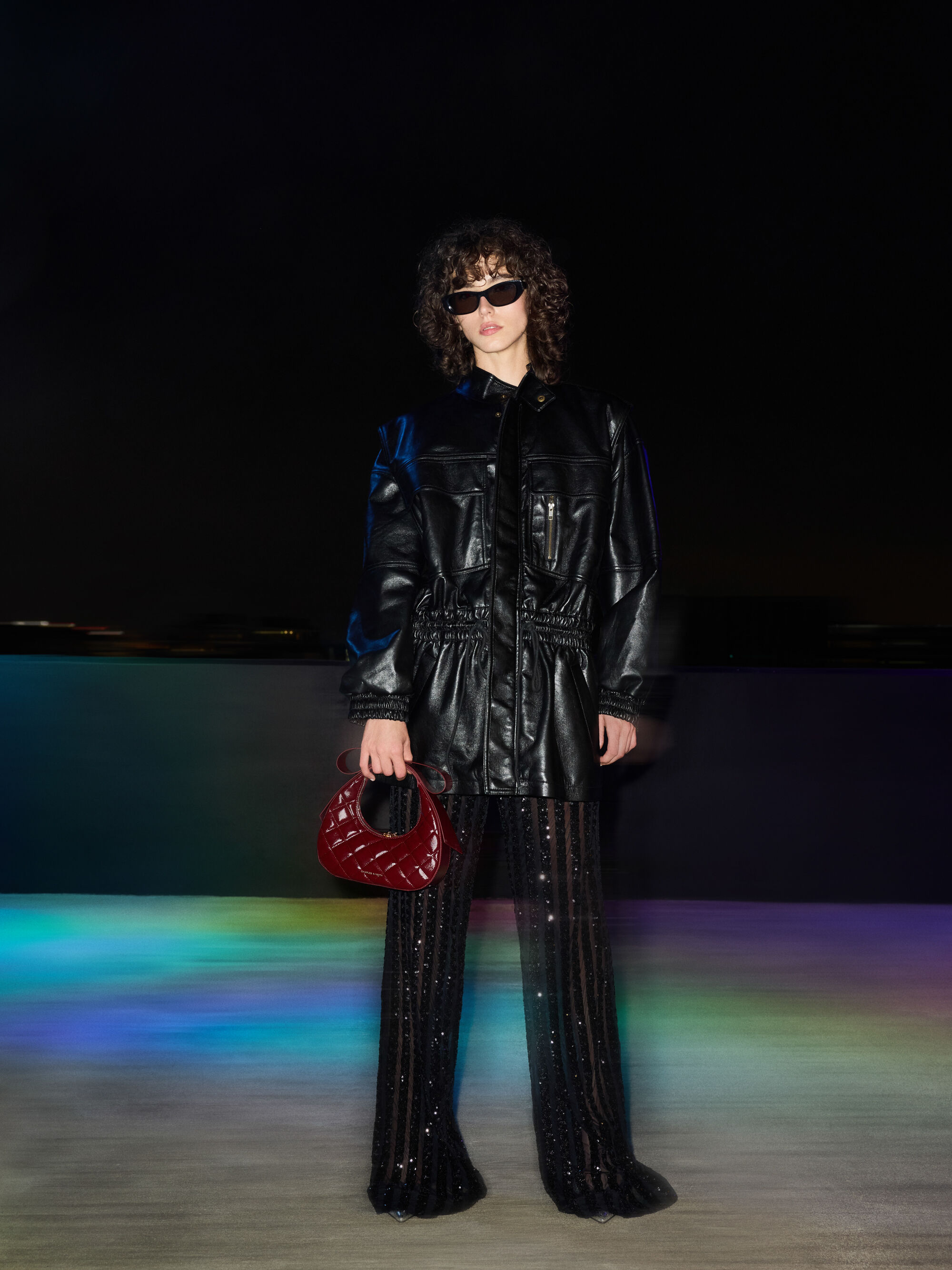 Janie ジェイニー キルトボウハンドル クレセントバッグ