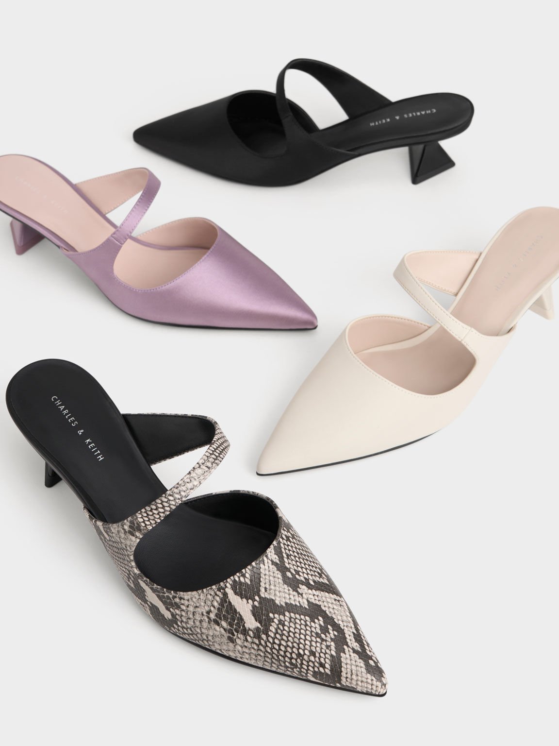 Vada ワーダ アシメトリック スカルプチュアルヒールパンプス, ブラック, hi-res