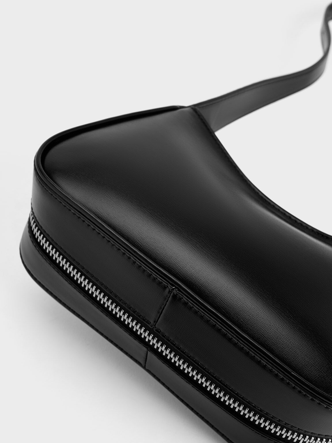 Rebel レブル サイドバックルホーボーバッグ, ノワール, hi-res