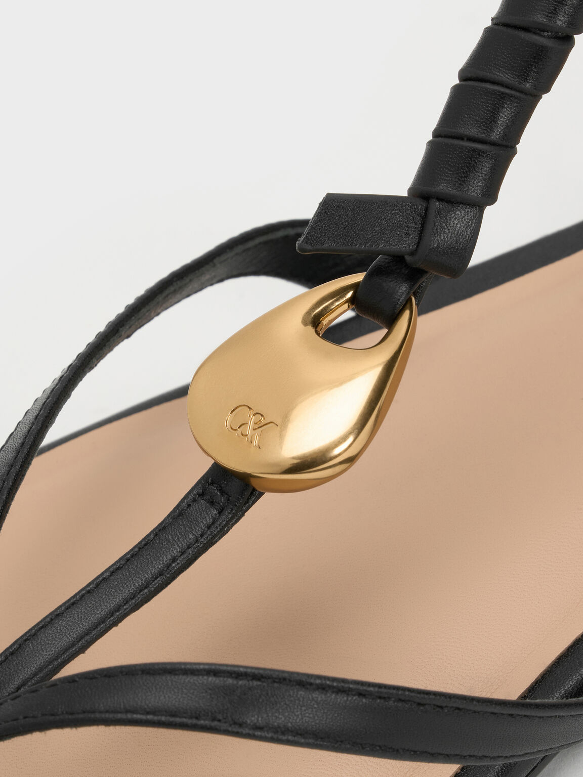 Adema アデマ ストラッピー トングサンダル, ブラック, hi-res