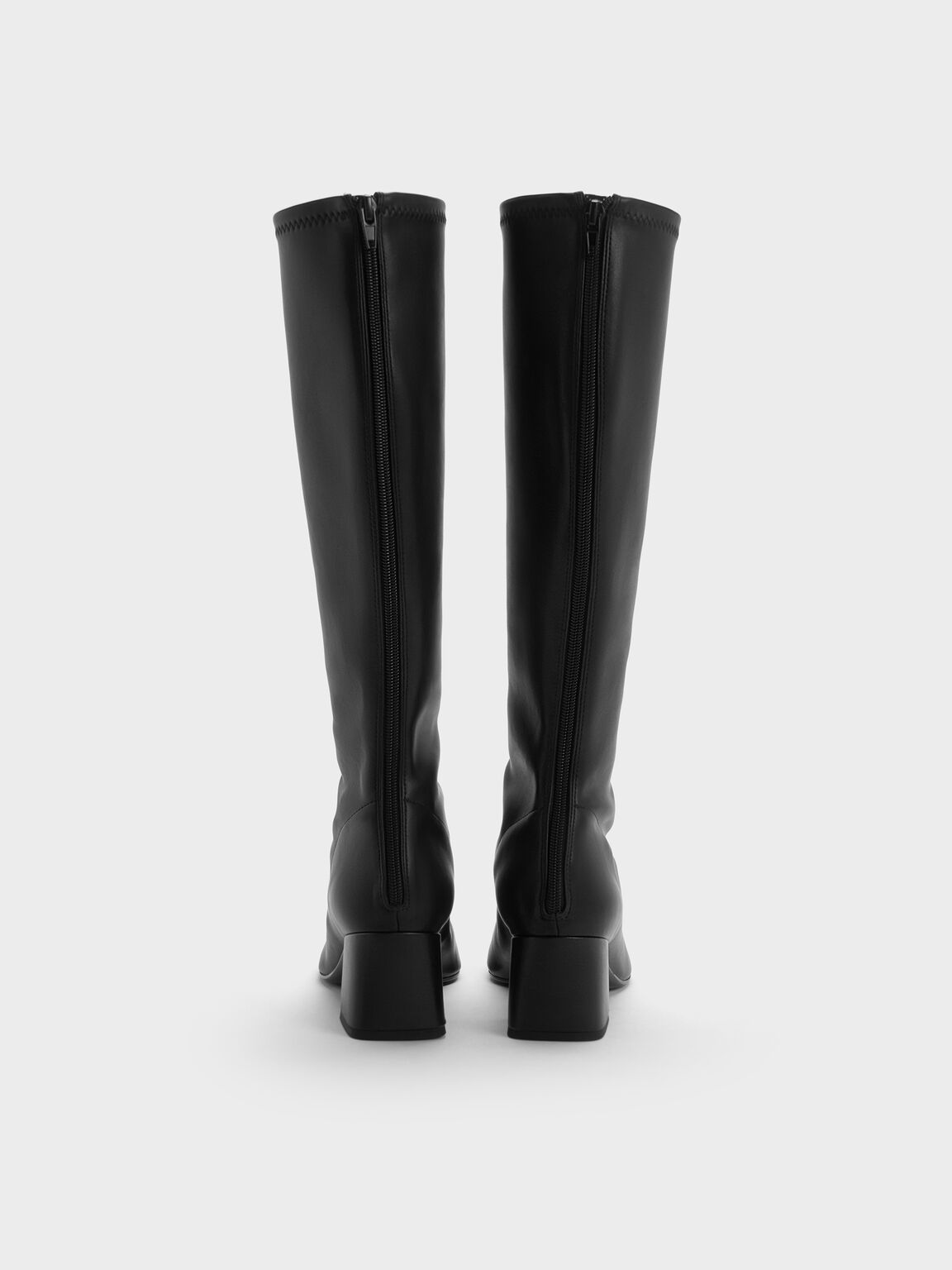 ブロックヒール ロングブーツ, ブラック, hi-res