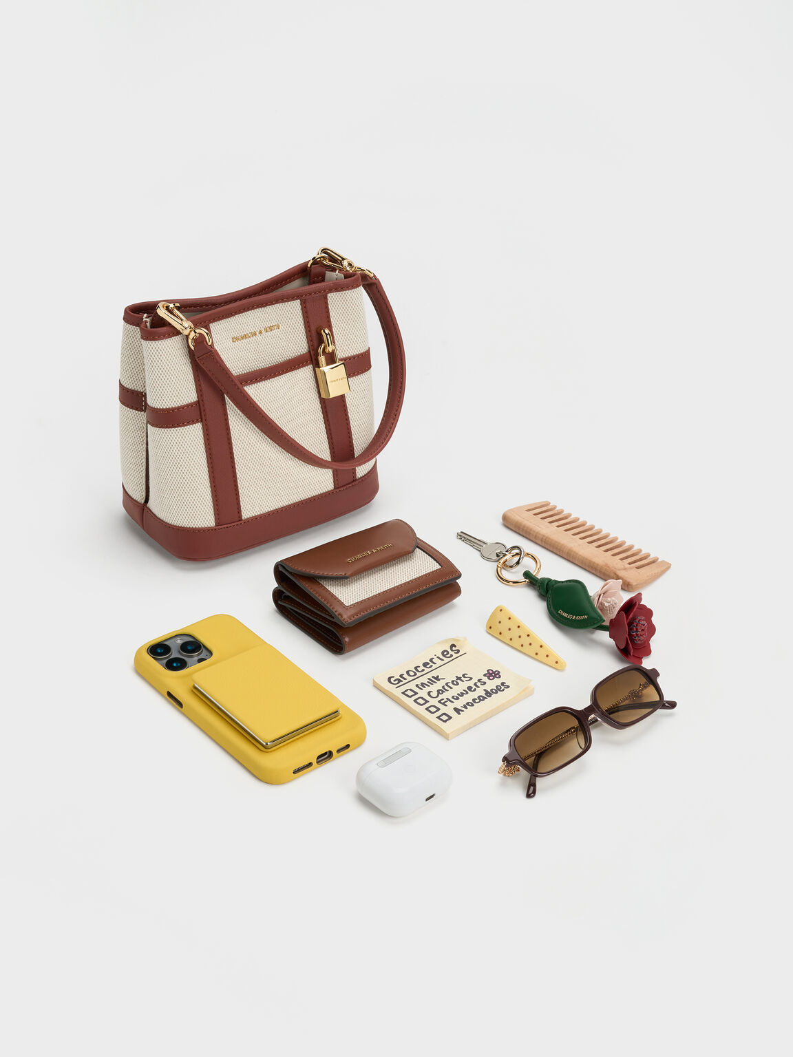 Scottie スコッティー キャンバスバケットバッグ, ブリック, hi-res