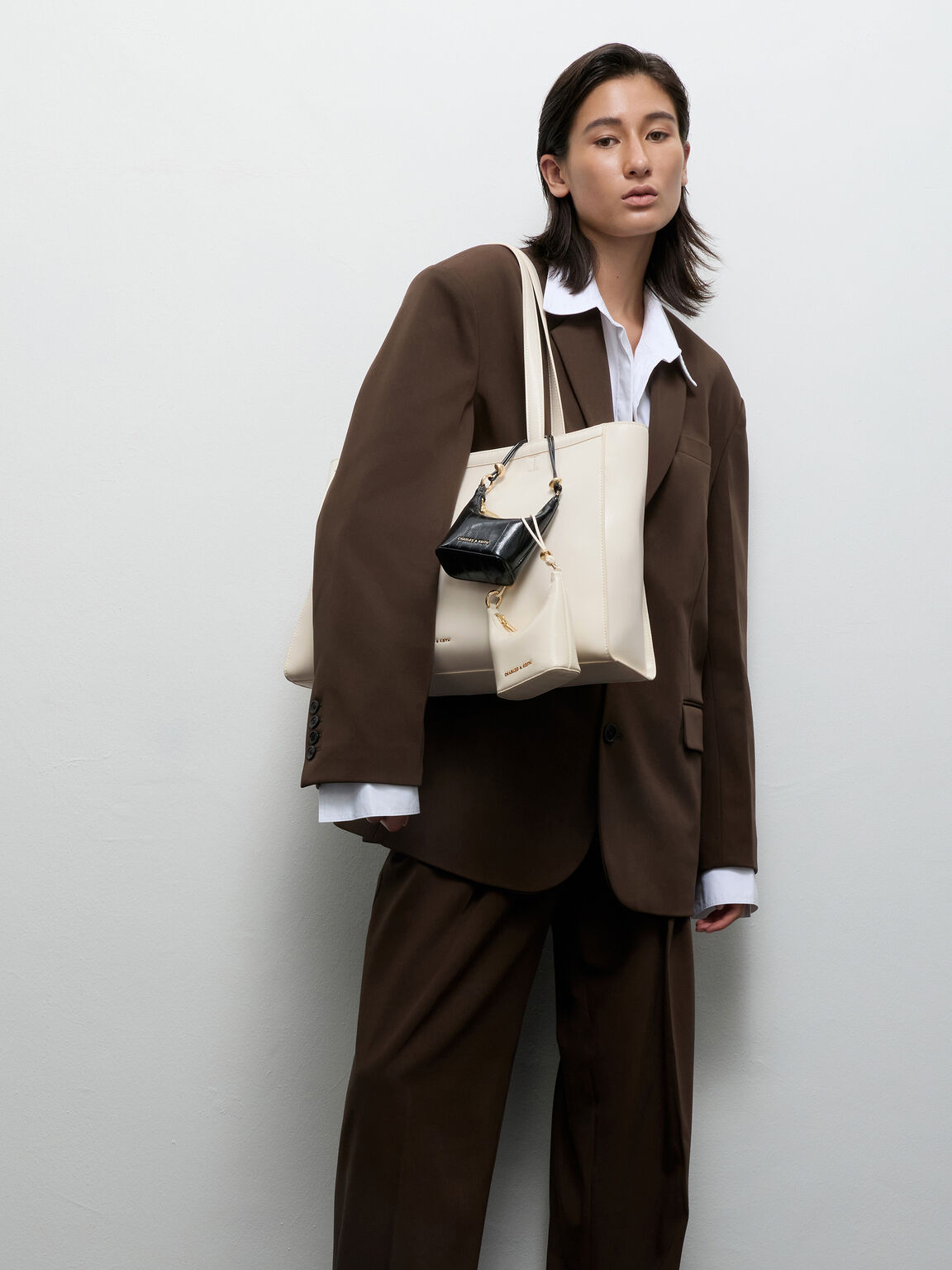 Augustine オーガスチン ダブルハンドルトートバッグ, クリーム, hi-res